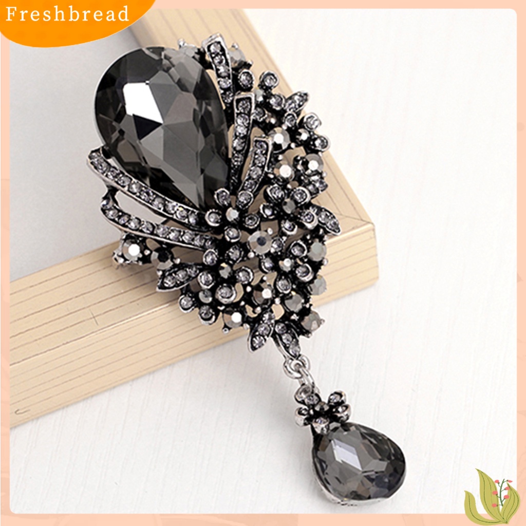 &lt; Freshbread &gt; Bros Pin Besar Berlian Imitasi Desain Berongga Bahan Alloy Engagement Jewelry Brooch Untuk Wanita