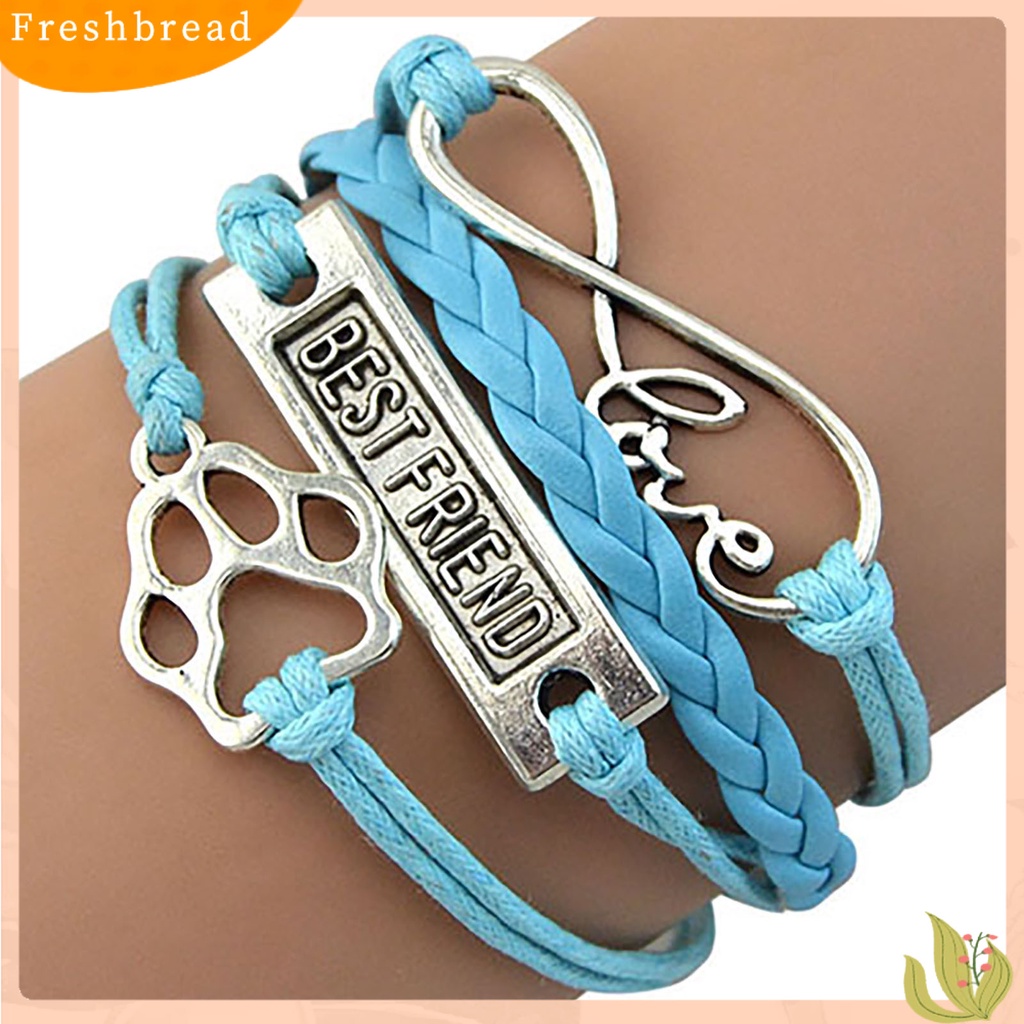 &lt; Freshbread &gt; Gelang Vintage Footprint Menenun Tali Alloy Infinity Bracelet Untuk Pesta