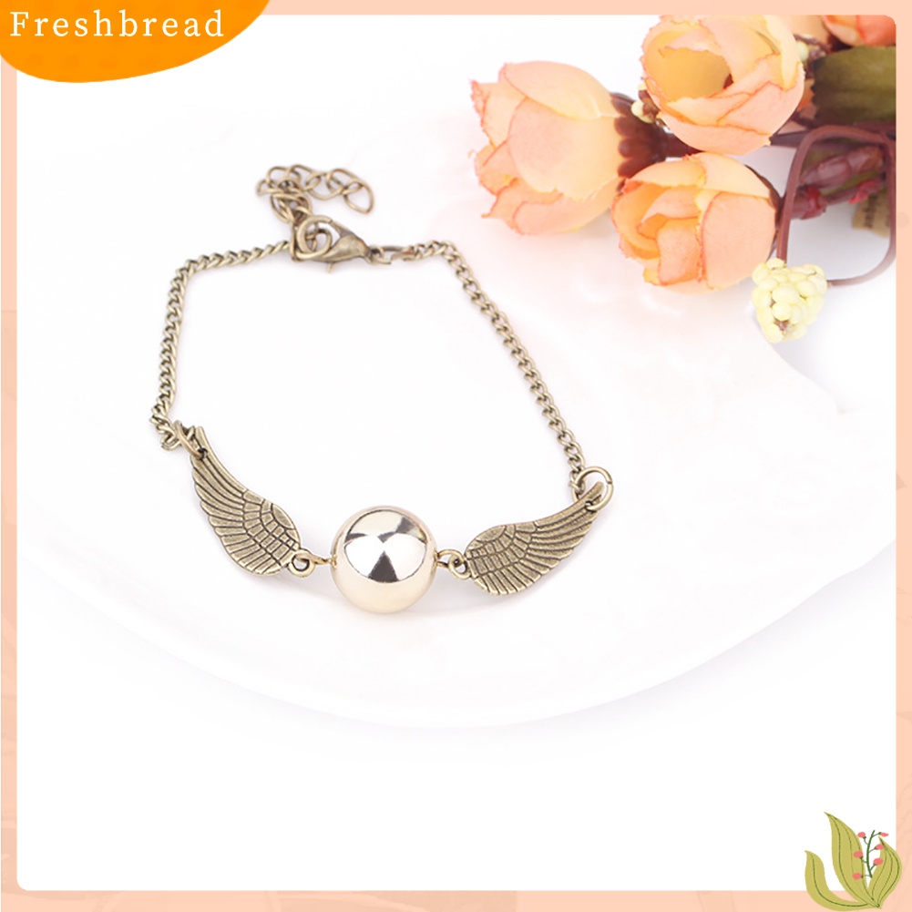 &lt; Freshbread &gt; Fashion Perhiasan Hadiah Bola Ajaib Sayap Malaikat Liontin Pasangan Gelang Bangle