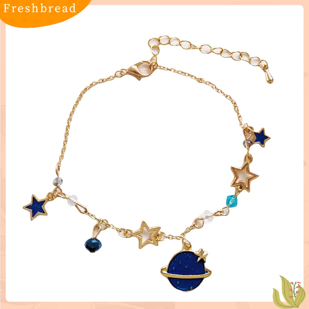 &lt; Freshbread &gt; Wanita Bintang Planet Menjuntai Faux Quartz Gelang Bangle Pesta Pernikahan Perhiasan Hadiah