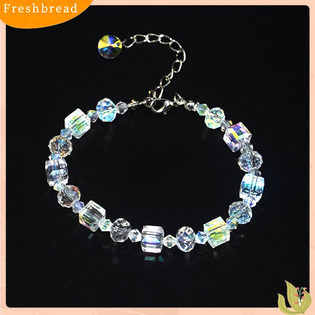 &lt; Freshbread &gt; Adjustable Extension Chain Mom Bracelet Buckle Closure Cubic Clear Gelang Kristal Imitasi Menawan Hadiah