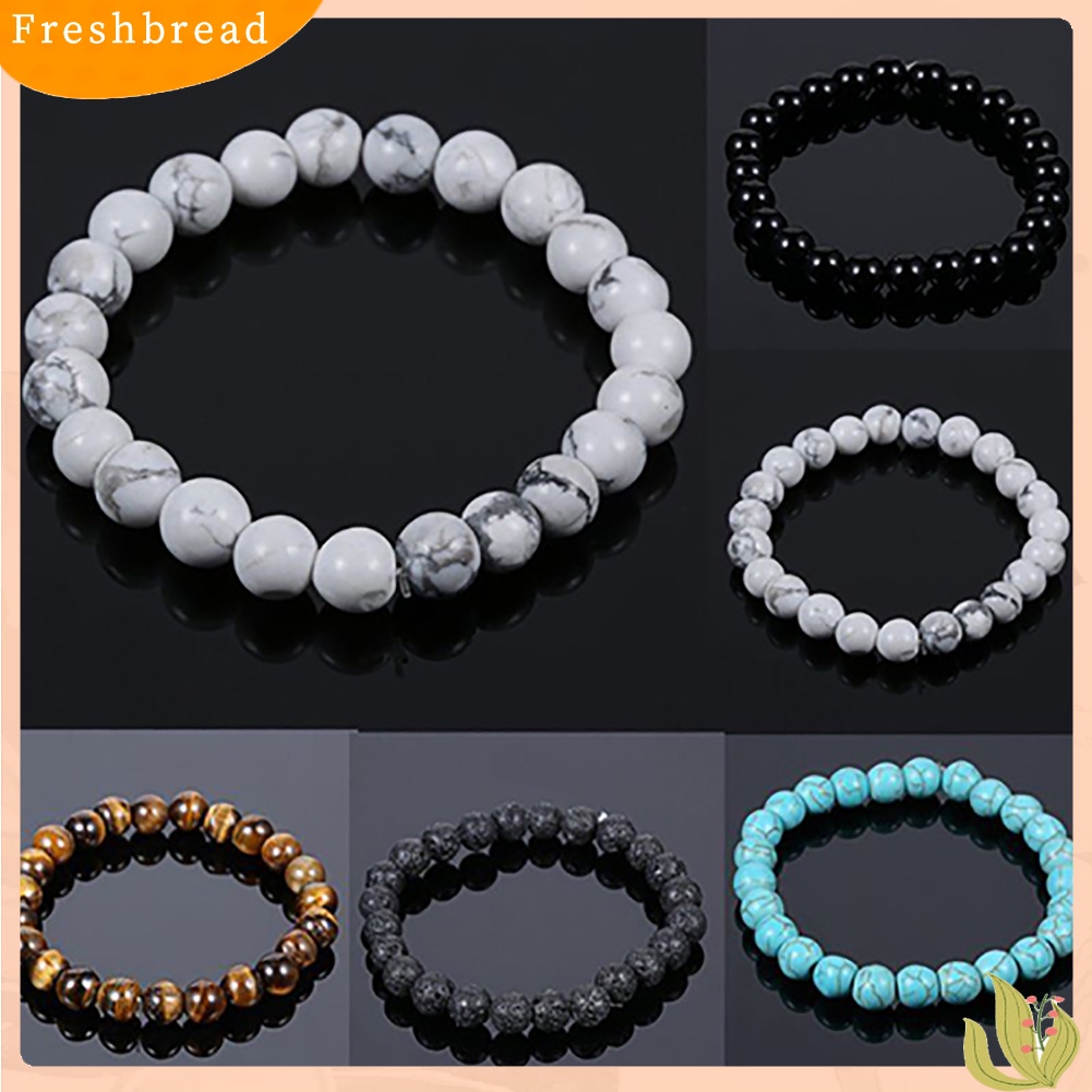 &lt; Freshbread &gt; Gelang Manik-Manik Batu Alam Perhiasan Fashion Pria Wanita Pesta Prom Hadiah