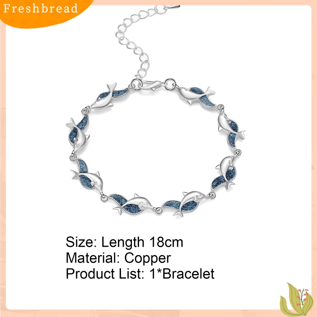 &lt; Freshbread &gt; Gelang Dolphin Charm Perhiasan Hadiah Paduan Wanita Fashion Dolphin Rantai Gelang Untuk Pesta Perjamuan