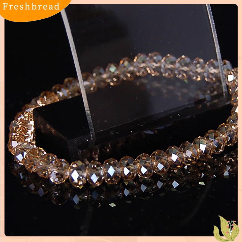 &lt; Freshbread &gt; Gelang Manik-Manik Kristal Imitasi Berkilau Wanita Indah Gelang Bangle Elastis Untuk Pesta