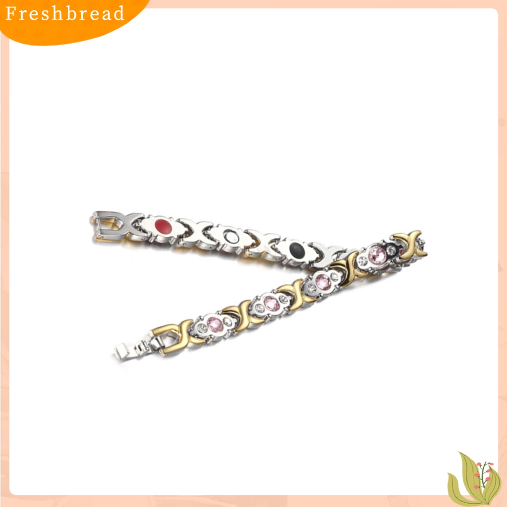 &lt; Freshbread &gt; Wanita Fashion Paduan Berlian Imitasi ic Gelang Bangle Perhiasan Hadiah Ulang Tahun