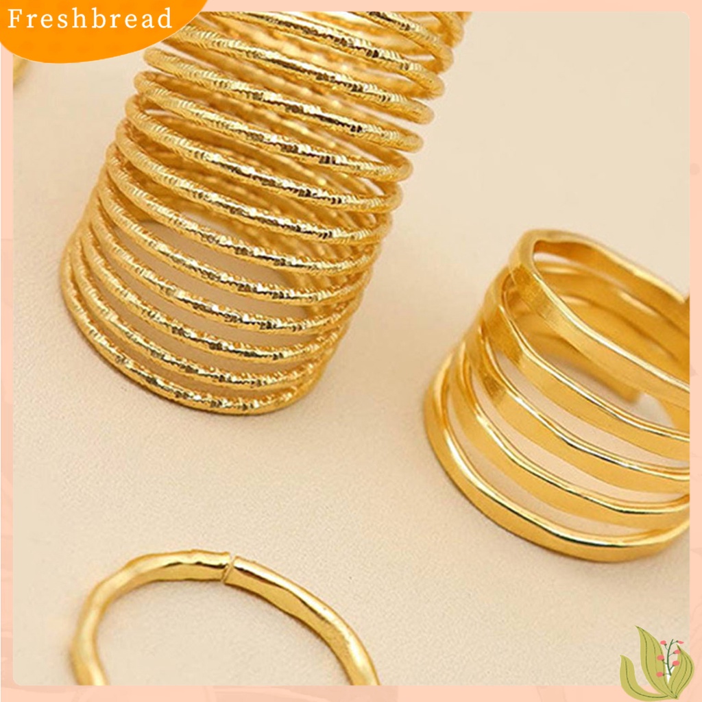 &lt; Freshbread &gt; 5Pcs Wanita Knuckle Rings Multi Lingkaran Sederhana Elastisitas Yang Dapat Disesuaikan Jari Rings Perhiasan Aksesoris