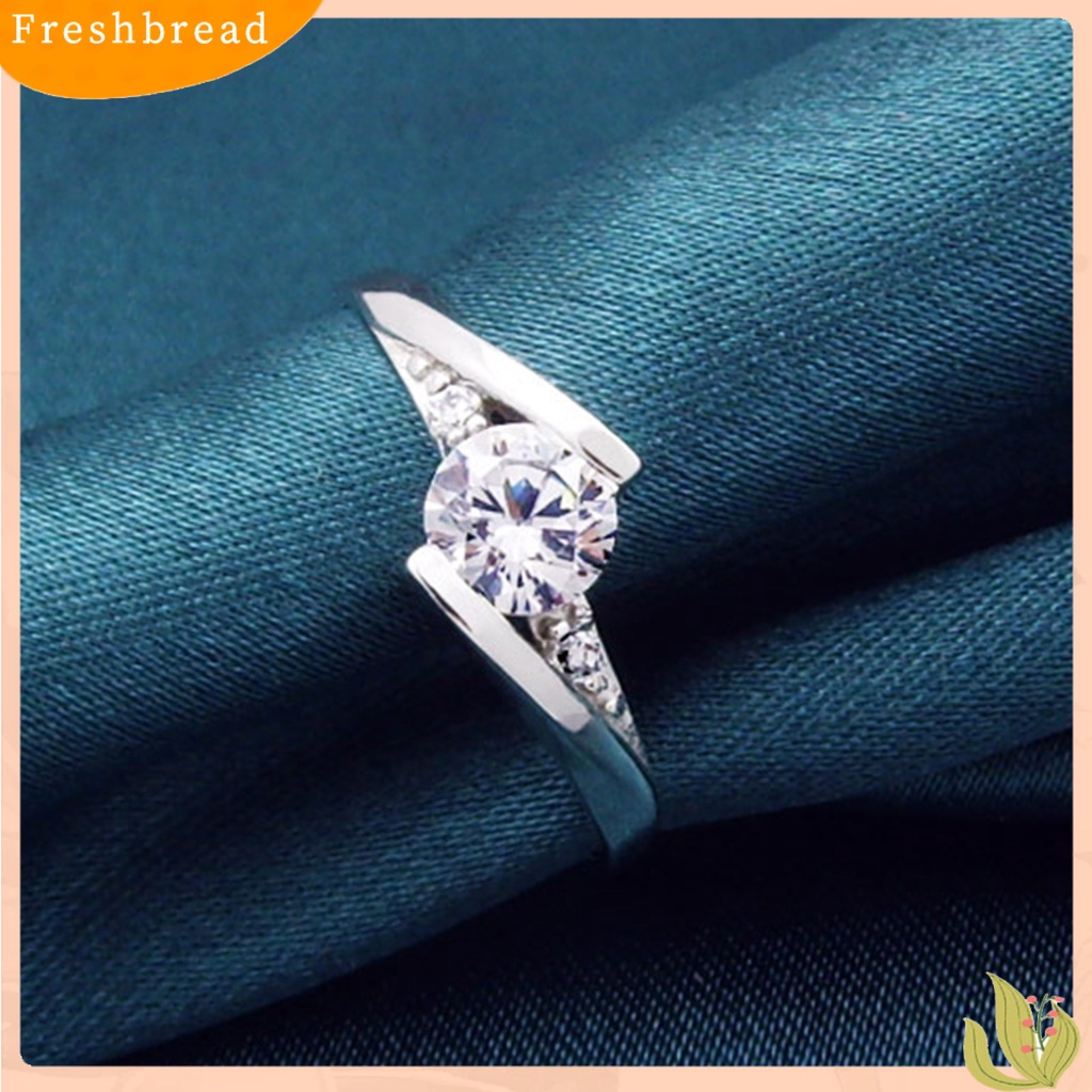 &lt; Freshbread &gt; Cincin Wanita Artistik Menawan Bersinar Cubic Zirconia Finger Ring Untuk Pakaian Sehari-Hari