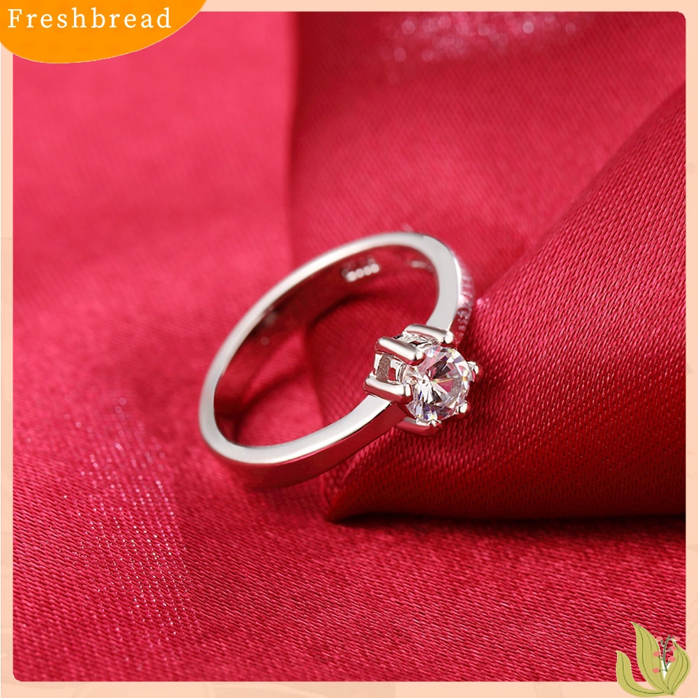 &lt; Freshbread &gt; Fashion Wanita Cubic Zirconia Disepuh Pernikahan Pertunangan Jari Cincin Perhiasan Hadiah