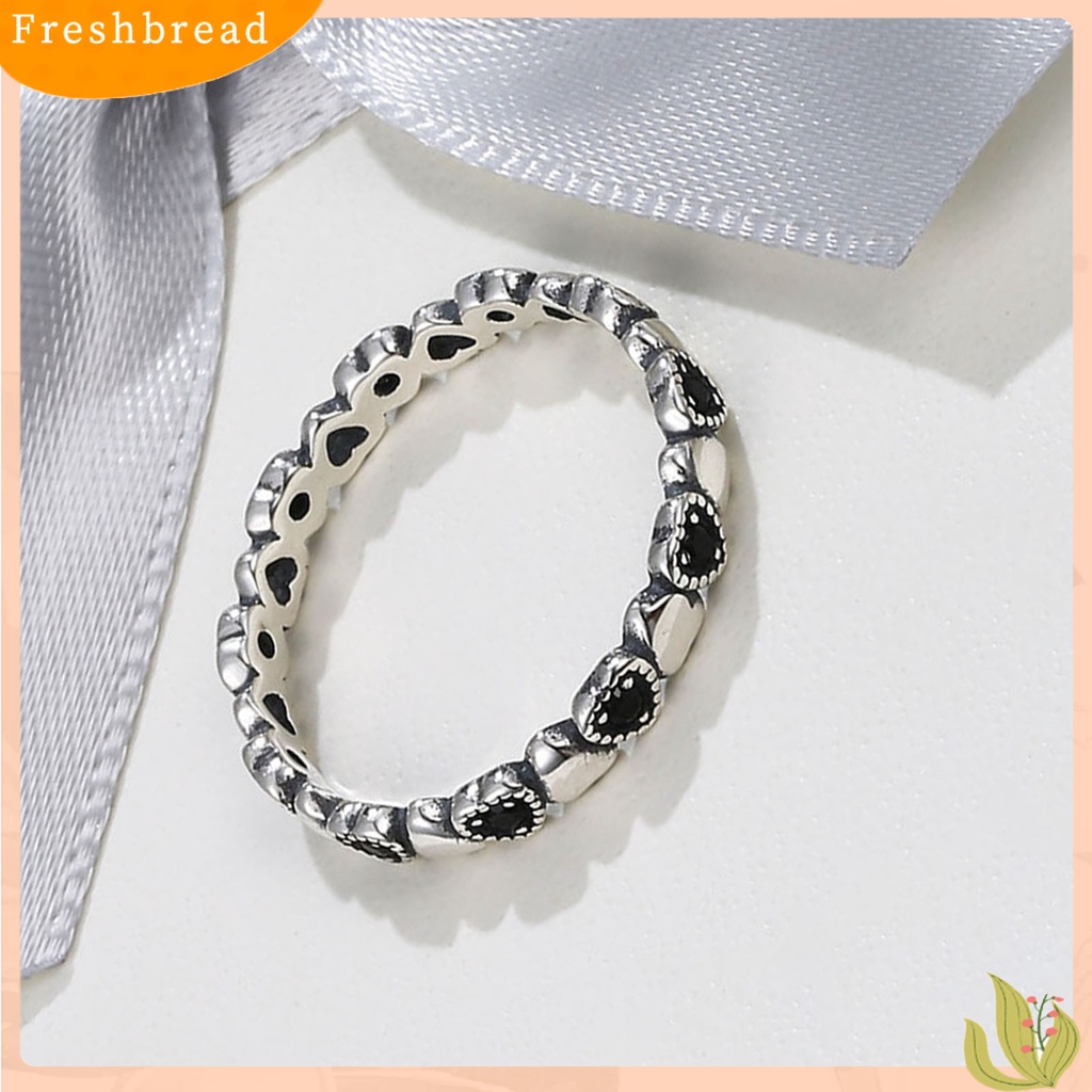 &lt; Freshbread &gt; SILVERHOO Ring Heart Shiny Jewelry Fashion Heart Bertatahkan Cubic Zirconia Ring Untuk Outdoor