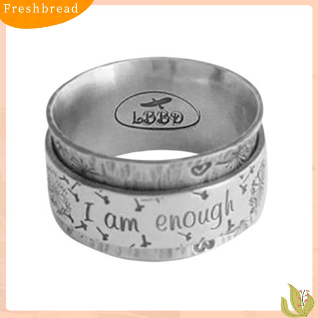 &lt; Freshbread &gt; Unisex Retro Surat I Am Enough Loyal Cinta Pasangan Cincin Hadiah Perhiasan Anniversary
