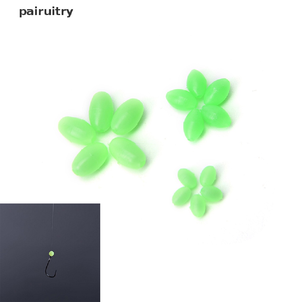 Prt 100X Glow Beads Rigs Membuat Manik-Manik Memancing Bercahaya Lembut Berbentuk Oval 5mm/8mm/10mm PRT