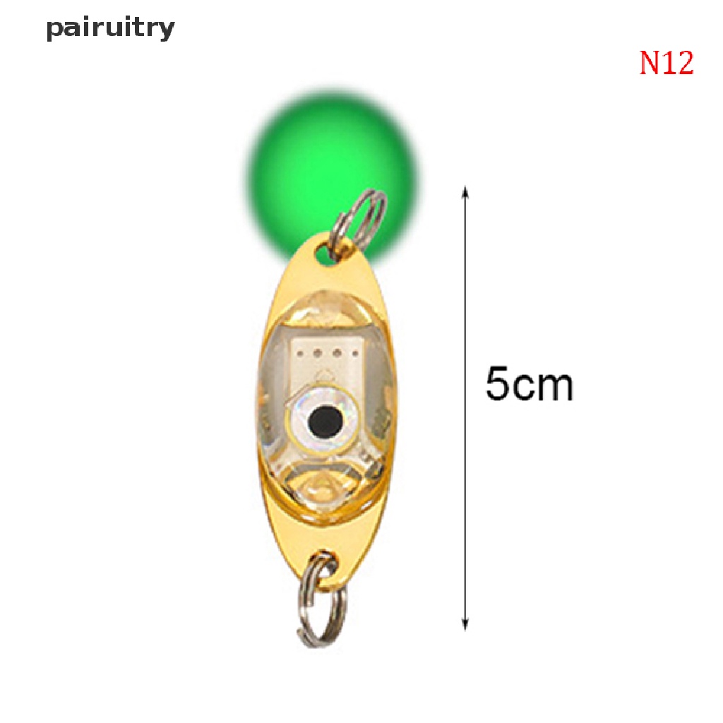Prt LED Umpan Pancing Ikan Flash Lamp Blink Fishing Tackle Metal Spoon Lure Light PRT