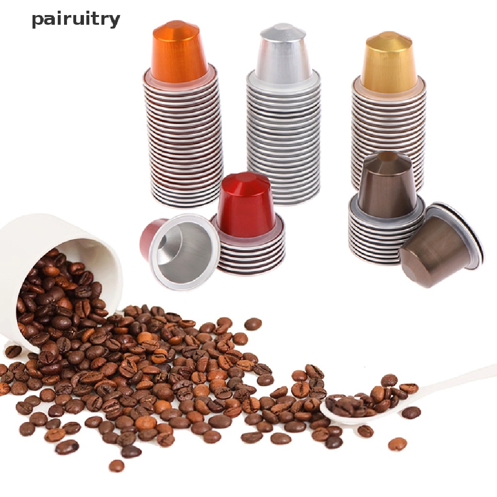 Prt 10pcs Gelas Kapsul Kopi Nespresso Dengan Ring Karet Dan Sealing Sticker 37MM PRT