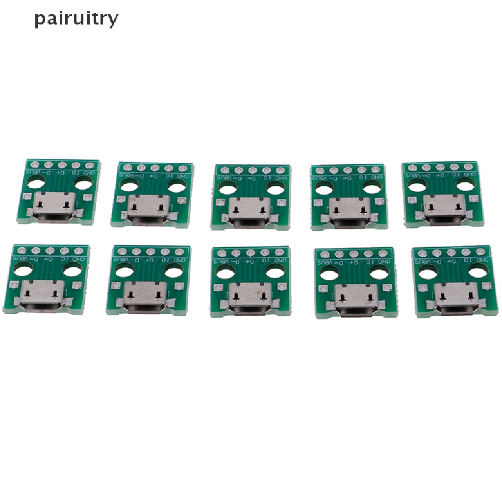 Prt 10Pcs Adaptor MICRO USB to DIP 5Pin Konektor Female PCB Converter Board PRT