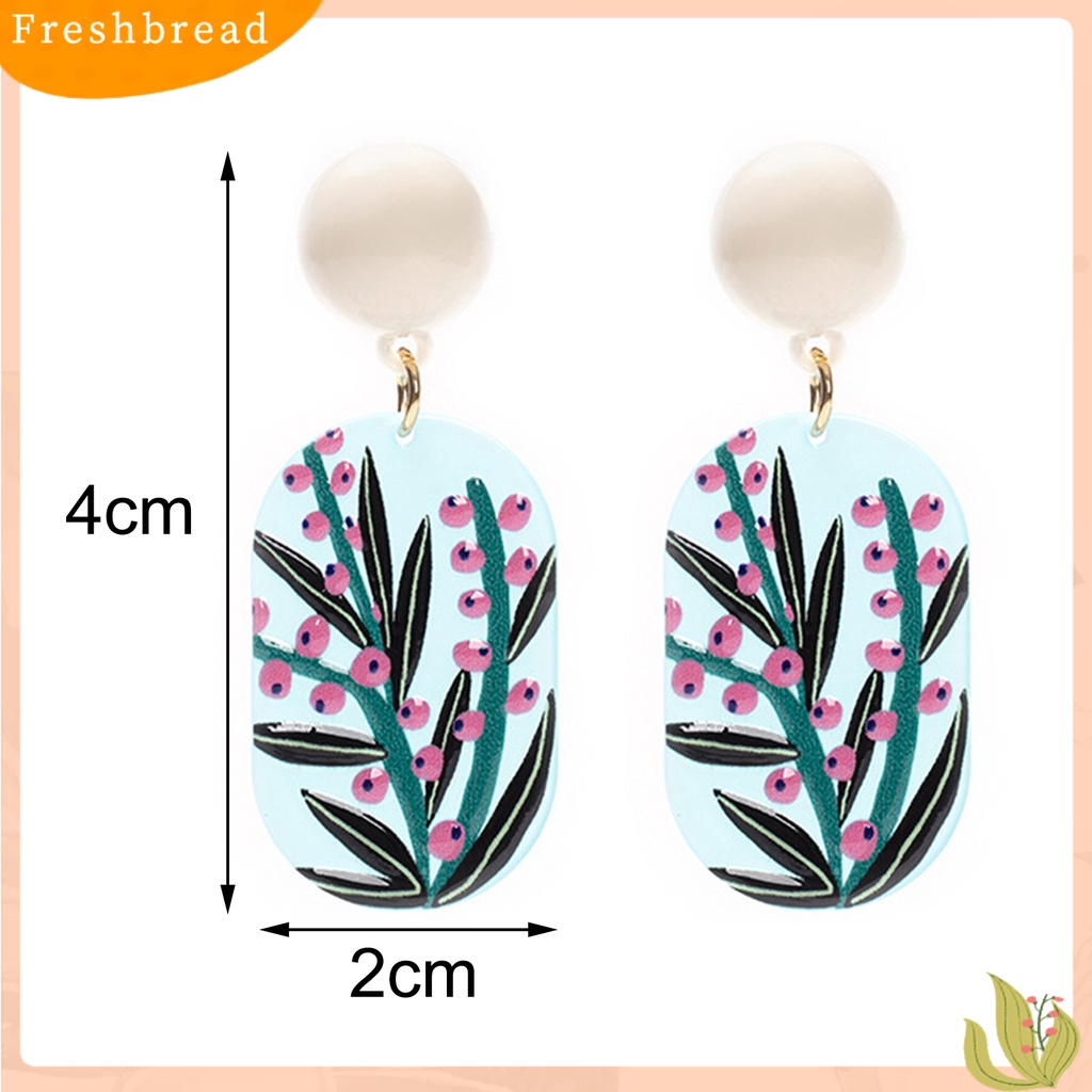 &lt; Freshbread &gt; 1pasang Anting Menjuntai Wanita Timbul Perhiasan Motif Tiga Dimensi Warna Cerah Motif Bunga Anting Stud Untuk Pakaian Sehari-Hari