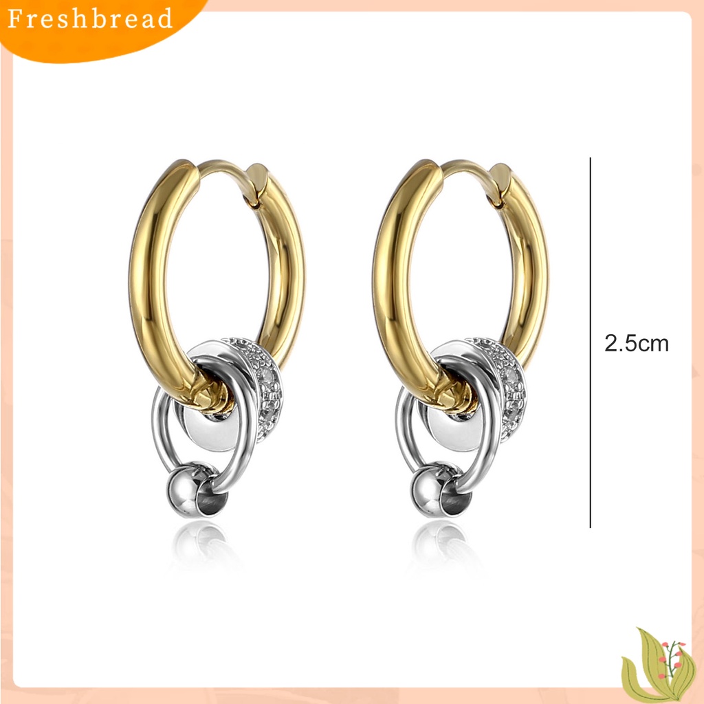&lt; Freshbread &gt; 1pasang Ear Studs Multi-layers Cincin Punk Hip Hop Kepribadian Hadiah Baja Titanium Keren Sederhana Pria Anting Perhiasan Fashion