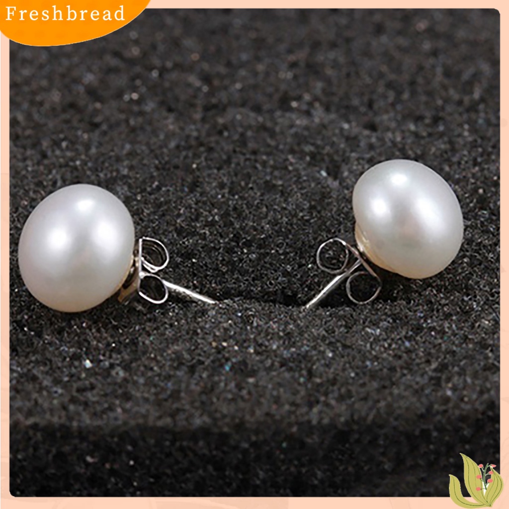 &lt; Freshbread &gt; Ear Studs Desain Klasik Tahan Lama Perak Disepuh Alloy Fashion Wanita Faux Pearl Ear Studs Untuk Hadiah