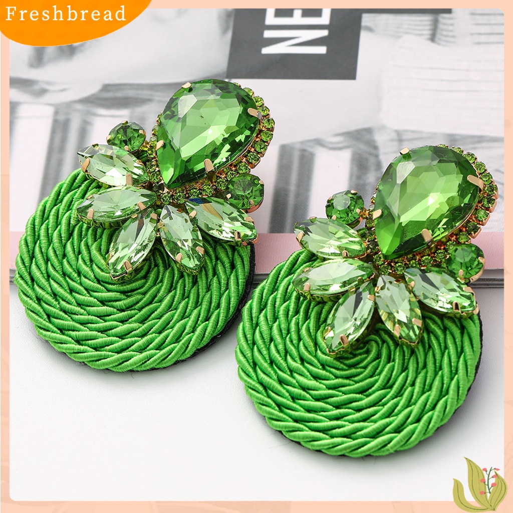 &lt; Freshbread &gt; Anting Kepribadian Berlebihan Handmade Braided Round Plaited Jewelry Ear Studs Untuk Wanita