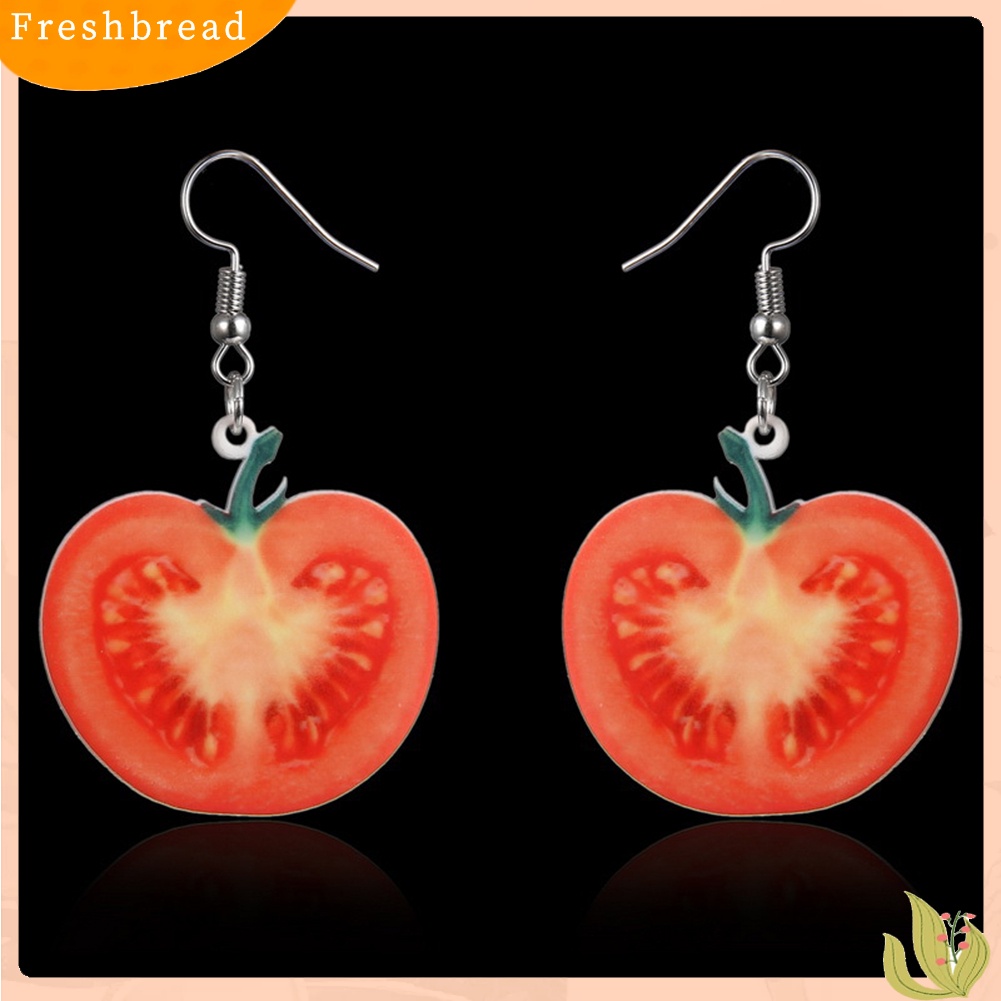 &lt; Freshbread &gt; Buah Manis Semangka Strawberry Menjuntai Wanita Ear Hook Earrings Perhiasan Pesta