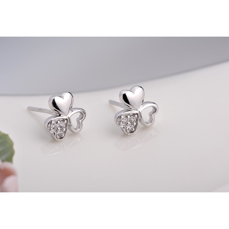 Goldkingdom Aksesoris Perhiasan Fashion Ready Stock Perak Disepuh Anting Clover Earrings Wanita Korea Fashion Style Earrings Anting Anting