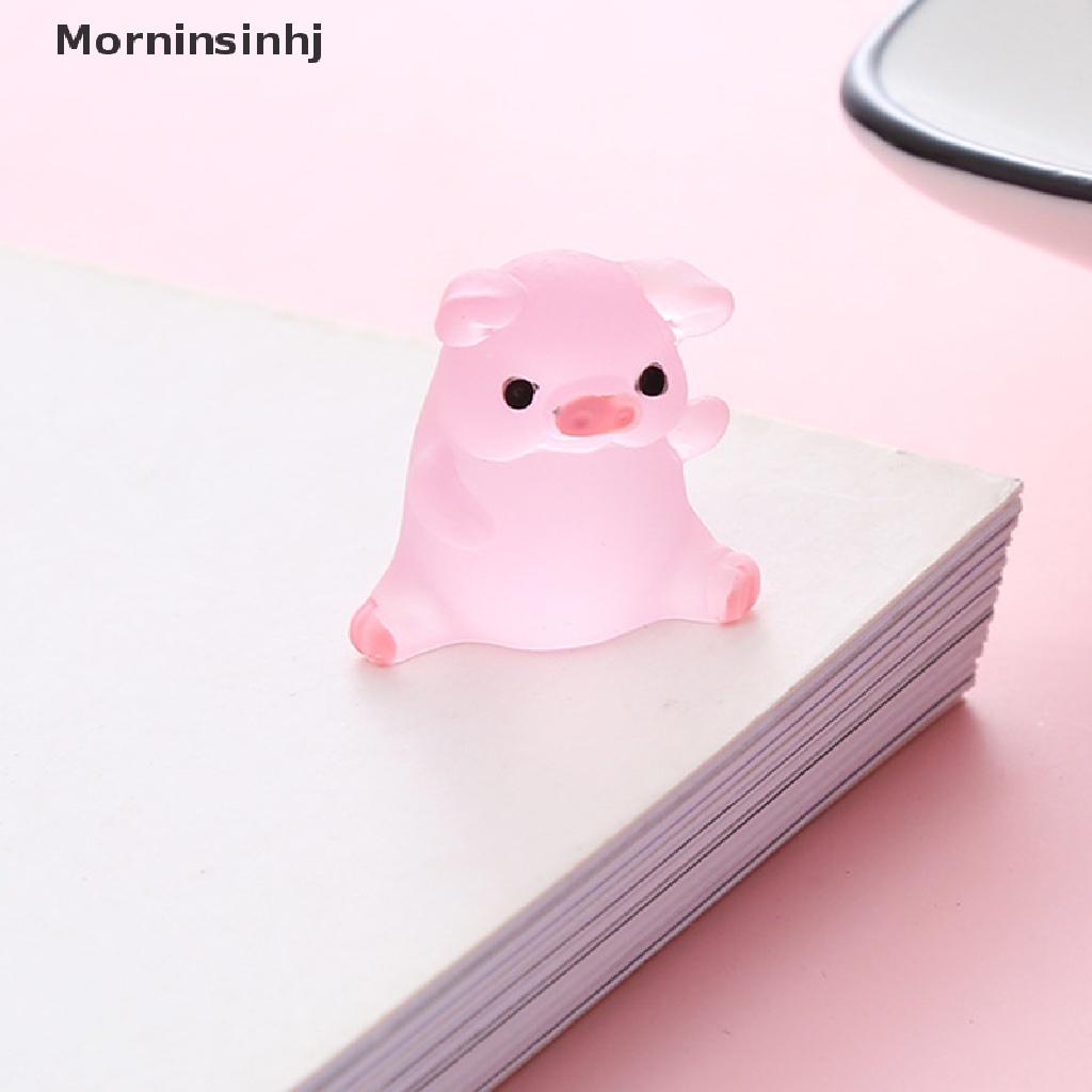 Mornin 6 Pcs Mini Resin Kartun Babi Miniatur Terrarium Patung DIY Dekorasi Rumah Aksesoris id