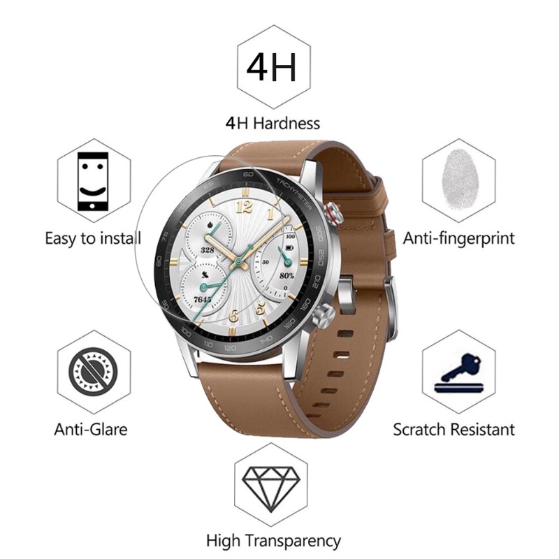 3pcs Transparan Anti-fingerprint Clean Watch Pelindung Layar Anti Gores Tahan Lama Berkualitas Tinggi 2.5D Tempered Film Untuk Honor Watch GS 3i