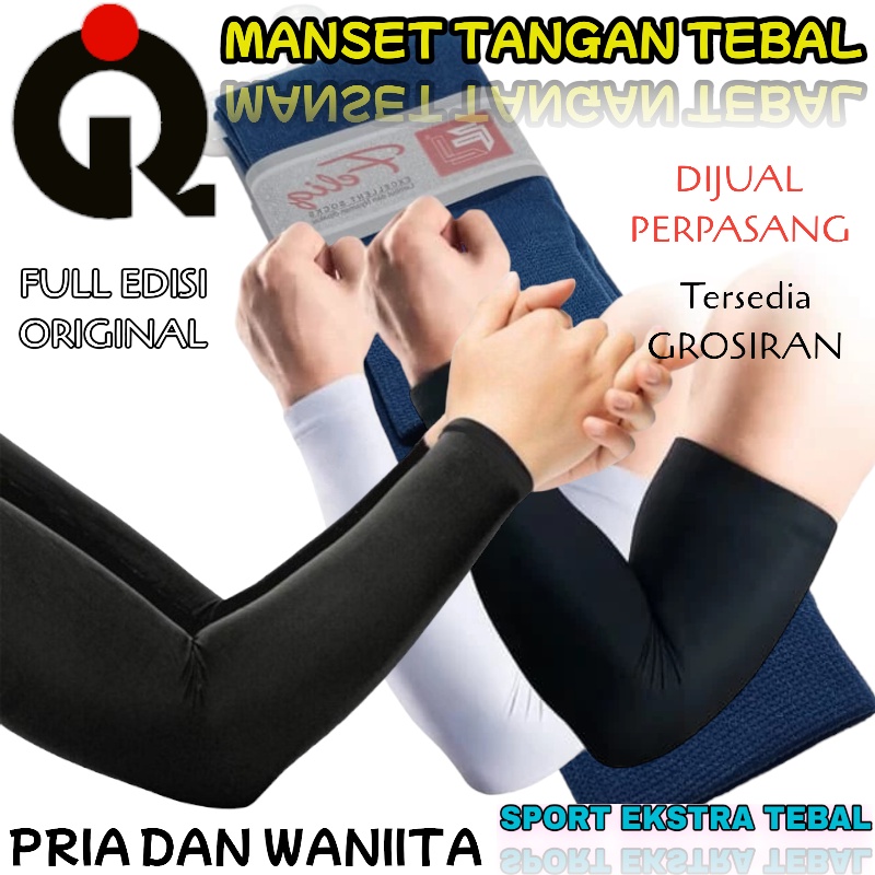 Iltanaqstore, Manset Tangan Tebal Berkualitas/ Mangset Tangan Polos/ Sarung Lengan/ Manset Tangan Muslimah/ Manset Tangan Biru Tua (Navy)