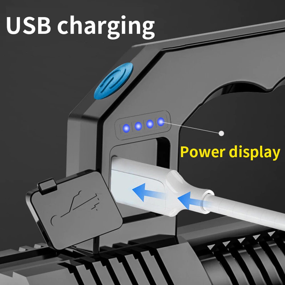 Senter LED 606 Cas Super Terang Jarak Jauh + COB 4 Mode Emergency USB Recharge Anti Air Wajib Punya