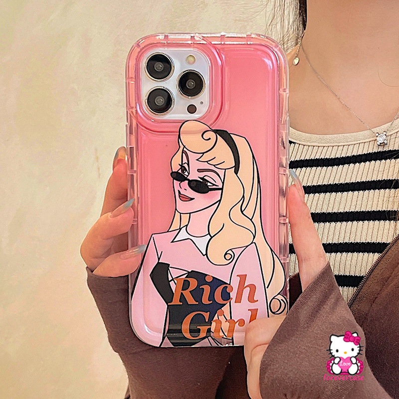 Case Disney Princess Lucu Kartun Lucu Kompatibel Untuk IPhone Plus11 13 14 12 Pro Max7 6 6S XR Plus XS X MAX Shockproof Airbag Ponsel Tpu Soft Cover