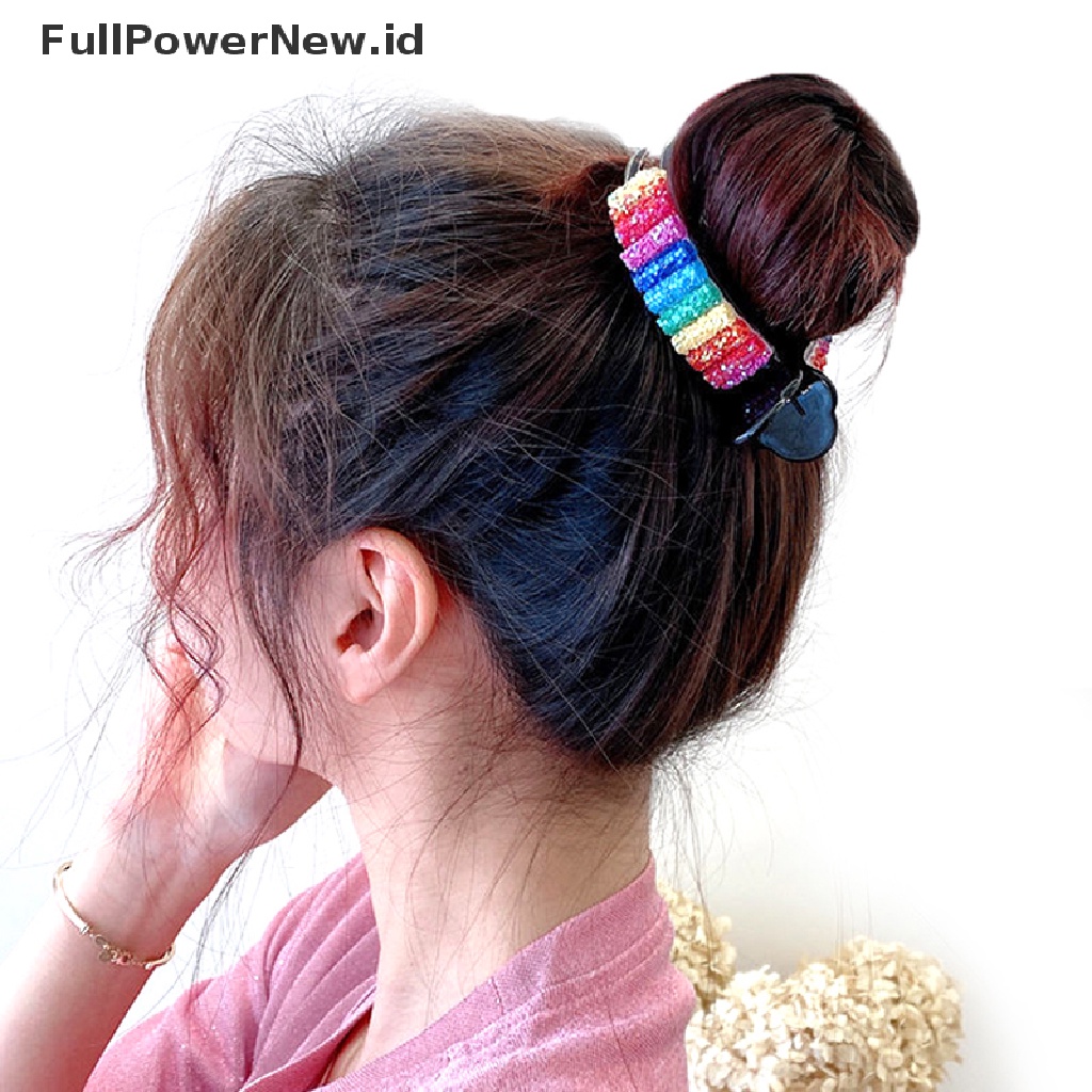 Power 1X Rain Hair Claw Clips Kepiting Besar Ponytail Sanggul Jepit Rambut Hairpin Hiasan Kepala ID