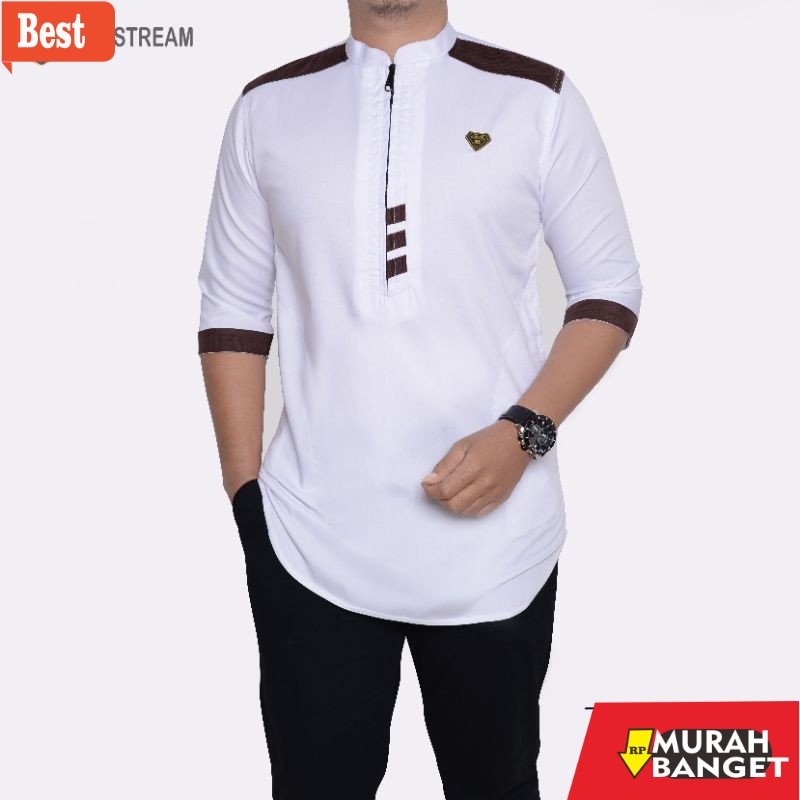 KEMEJA BUAT LEBARAN UNTUK PRIA TERBARU- BAJU KOKO KURTA LEBARAN ATASAN MUSLIM  PRIA DEWASA MAESTREAM