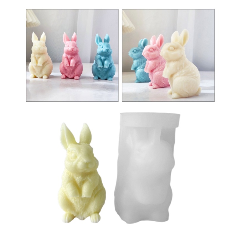 Siy Bunny Silicone Mold Cetakan Plester Craft Art Cetakan Sabun Silikon Membuat Cetakan