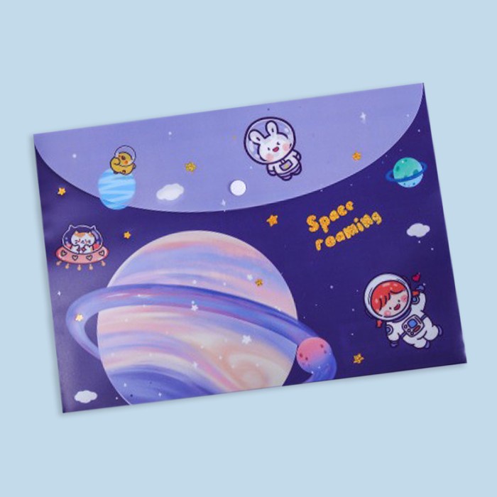 

TOKKADO Space Astro Map Folder A4 File Dokumen Organizer Karakter Lucu - Space A