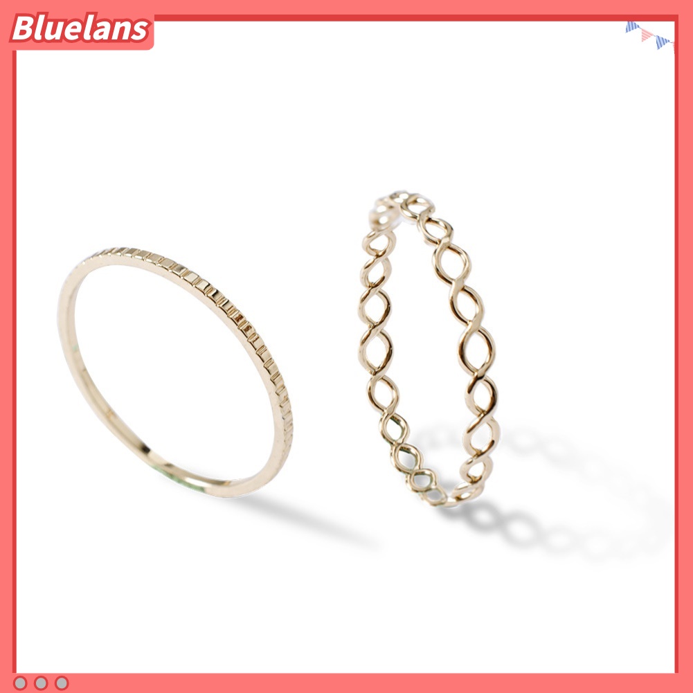 {In Stock} 9Pcs/Set Wanita Berongga Hati Bentuk Gelombang Mutiara Imitasi Jari Cincin Pesta Perhiasan Hadiah