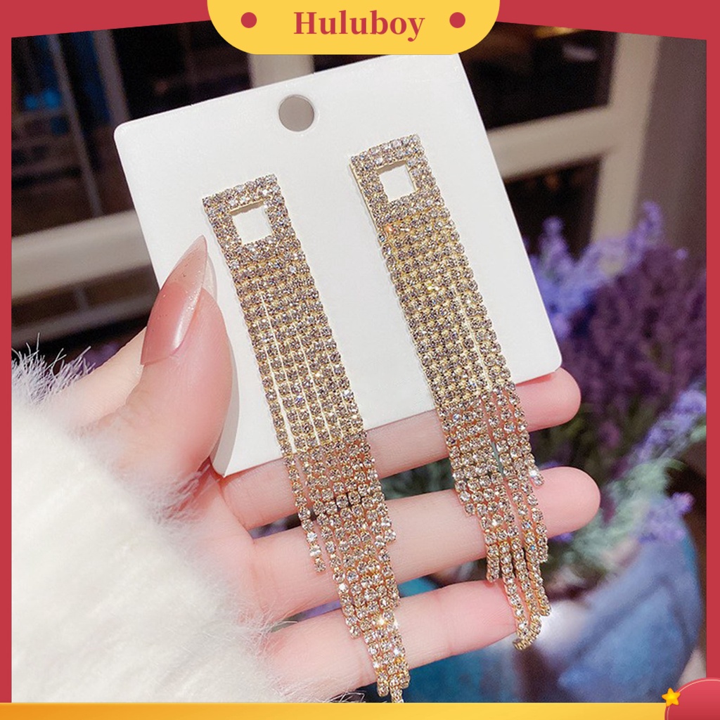 {Ready Stock} 1pasang Ikatan Simpul Bentuk Berlian Imitasi Bersinar Lady Earrings Heart Mutiara Imitasi Rumbai Menjuntai Earrings Perhiasan Aksesori