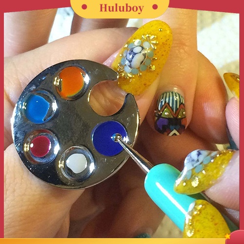 {In Stock} Palet Cincin Nail Art Free Hand Manicure Finger Palette Palet Pencampuran Makeup Kuku