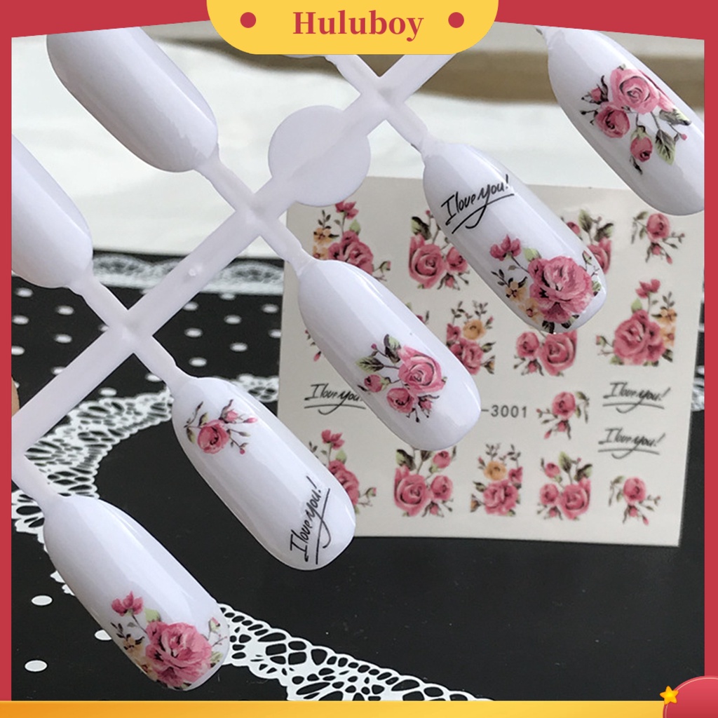 {In Stock} Stiker Kuku Transfer Air Banyak Gaya Motif Bunga Fancy Stiker Perekat Diri