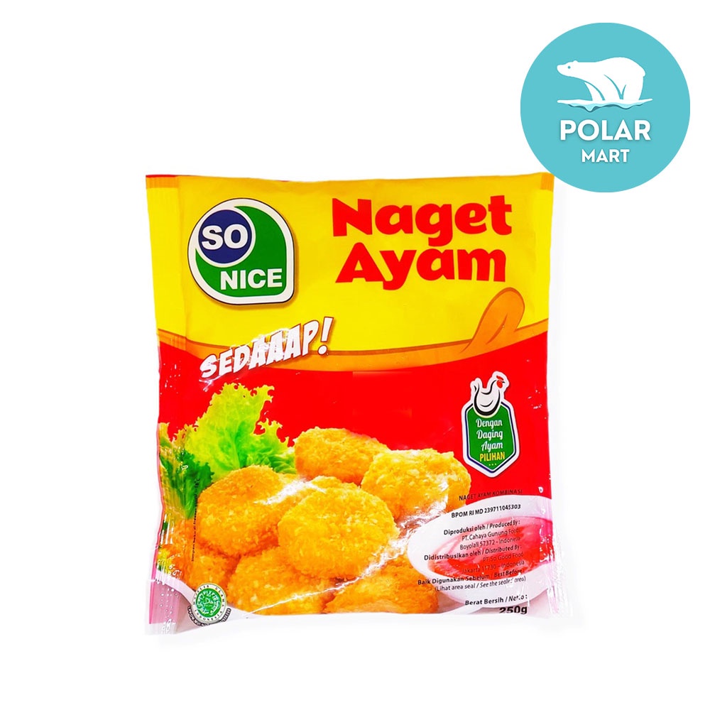 

[Cab. Cimahi] So Nice Naget Ayam Chicken Nugget Sedaap 250 Gram (FROZEN FOOD BANDUNG)