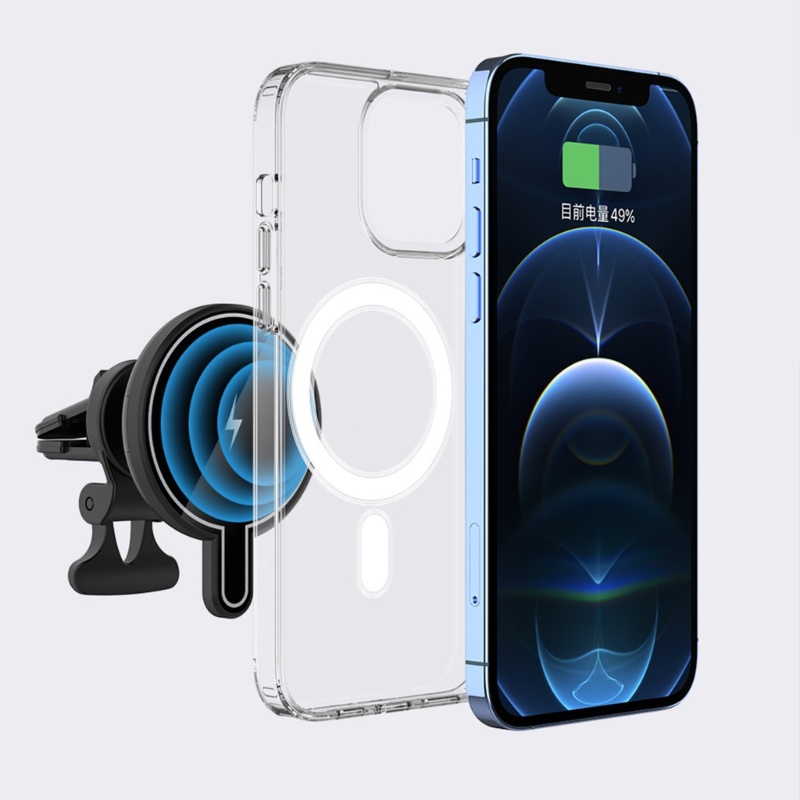 Zzz Portable Magnetic Wireless Car Charger Mount Dudukan Charger Mobil Untuk Ponsel ios