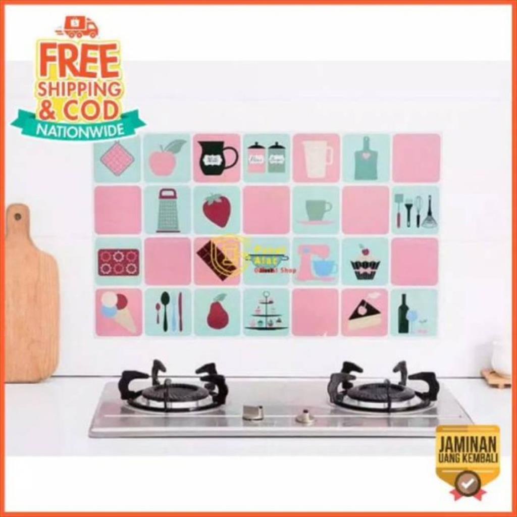 Wallpaper Stiker Dinding Dapur Anti Minyak Anti Panas Motif