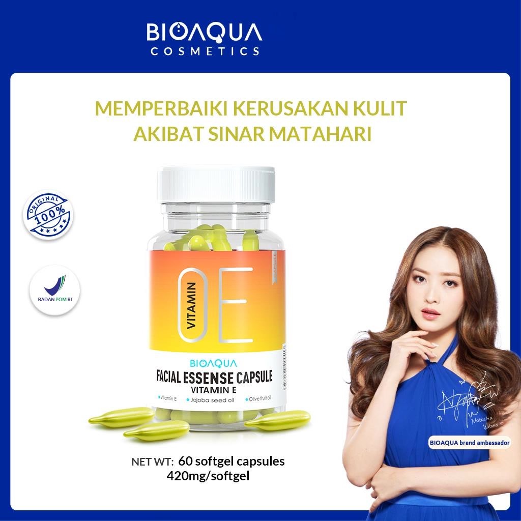 ★ BB ★ BIOAQUA Facial Essence Capsule Vitamine E 1 x 60Caps - Serum Wajah Vitamin E Facial Essence Moisturizing Anti-aging Serum - Repair Skin