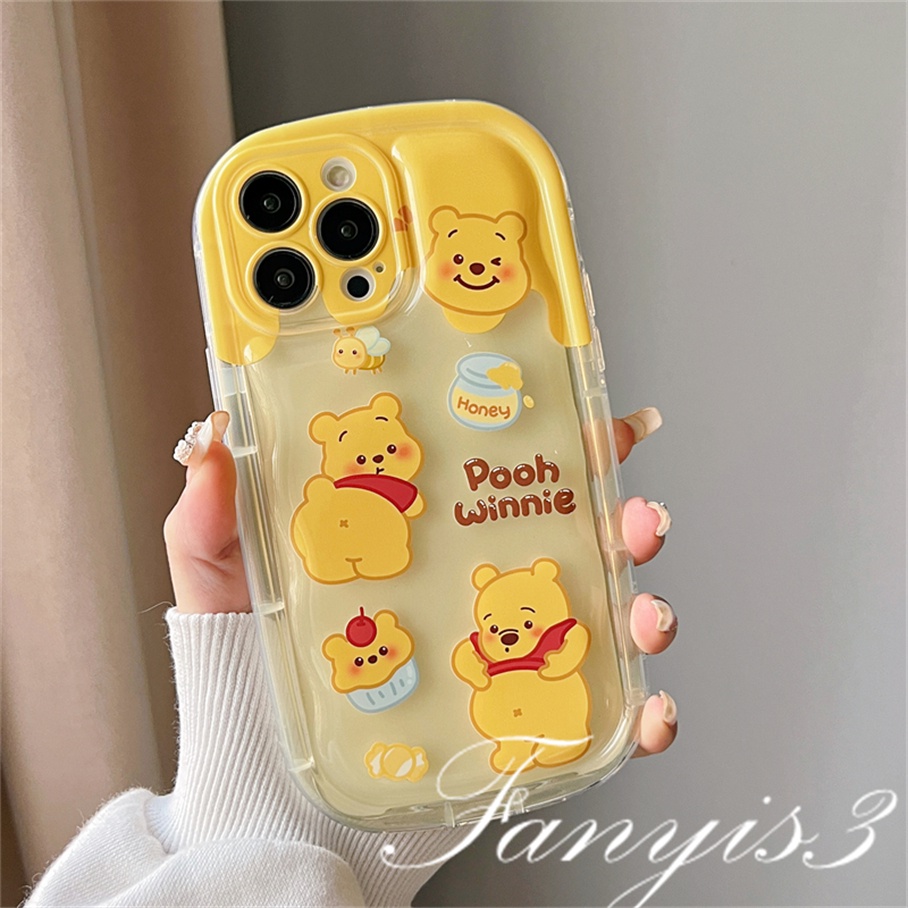 Redmi A1 Plus 10C 10A 10 9 9A 9C 9T Note 11 Pro+ 11s 11 10s 10 9s 9 Pro Poco X3Pro X3NFC Mi 11 Lite Winnie Bear Sabun Phone Case TPU Bening Soft Cover Dengan Bracket