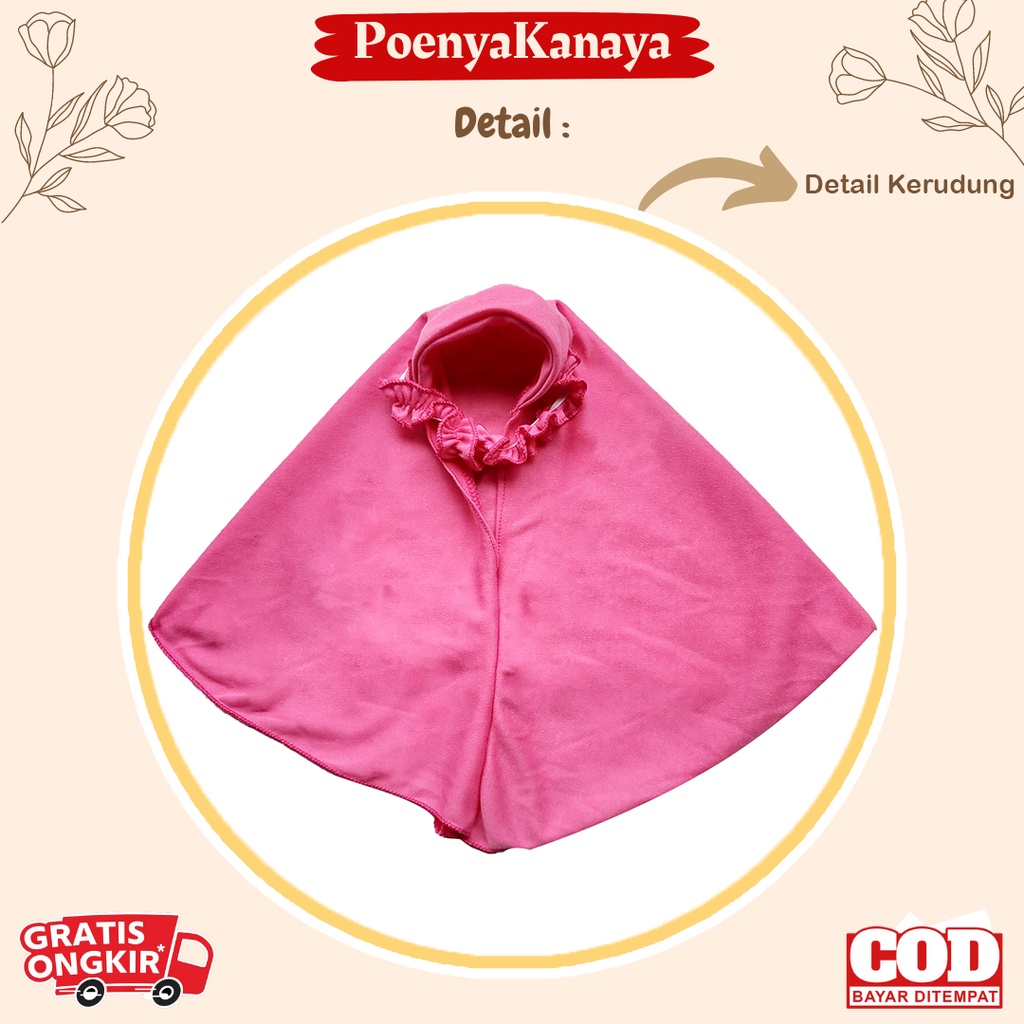 Baju Muslim Gamis Bayi Anak Perempuan dan Kerudung EKOR KUCING Angela Kids 3-12 Bln BMG01