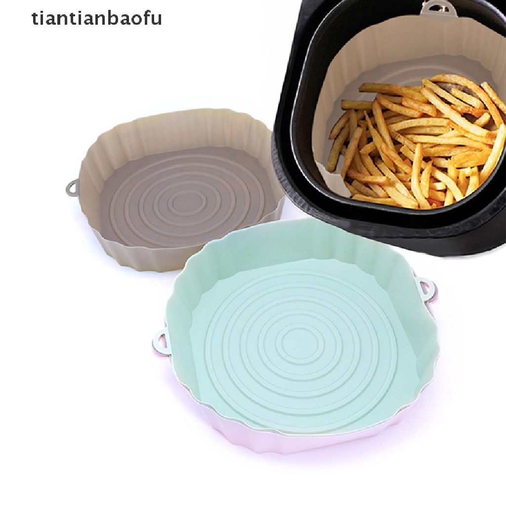 [tiantianbaofu] Silikon Air Fryer Liner Pad Square Reusable Air Fryer Pot Tray Panas Makanan Baking Butik