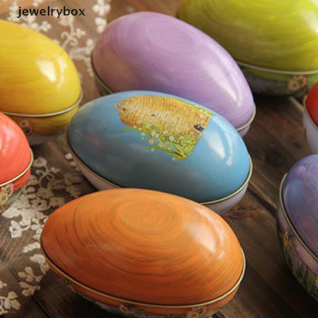 [jewelrybox] Easter Box Candy Tin Tins Boxes Gift Cookie Storage Tinplatelids Telur Toples Butik