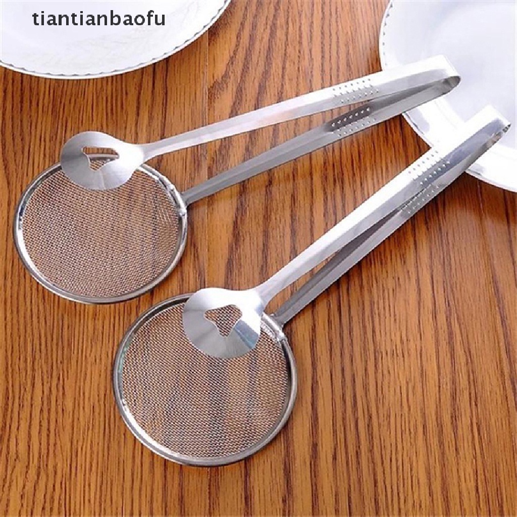 [tiantianbaofu] Saringan Penjepit Gorengan Minyak Stainless Steel Sendok Sayur Gorengan Saringan Butik