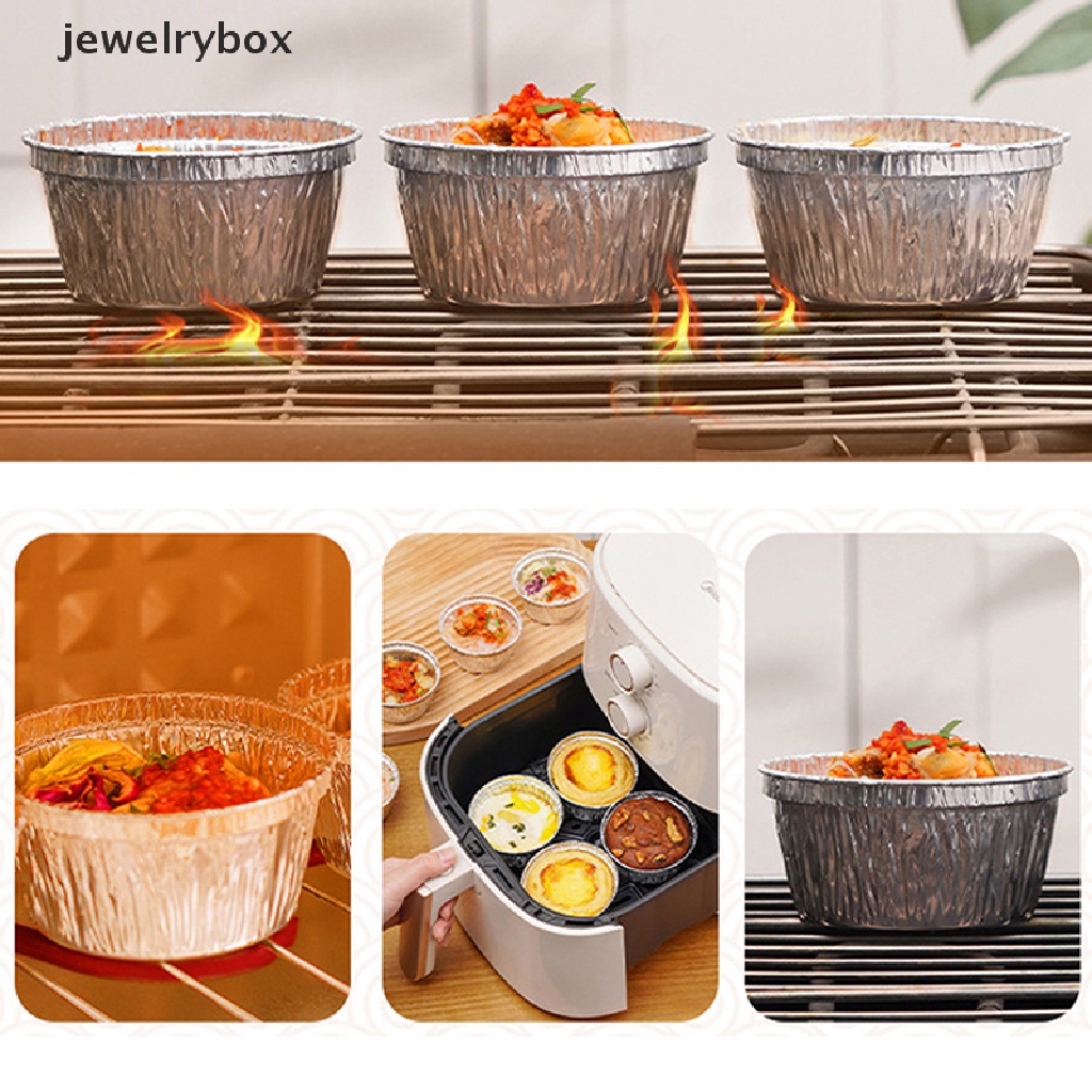 [jewelrybox] 20pcs Air Fryer Aluminium Foil Kue Gelas Microwave Foil Tin Food Tray Container Butik