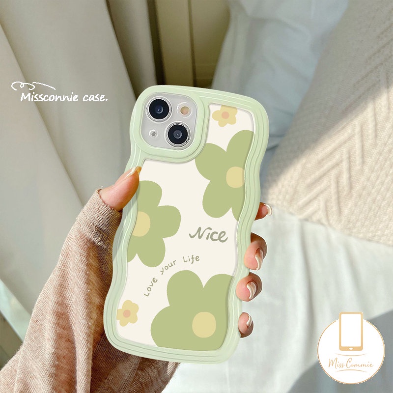 Casing OPPO A96 A95 A17 A57 A77 A16K A52 A16 A55 A17K A76 A16s A78 A54 A74 A3s A53 A7 A5s A77s A15 A5 A1k A12 A9 Reno 8T 7 6 8Z 7Z Fresh Flowers Soft Tpu Wavy Edge Sarung Cover