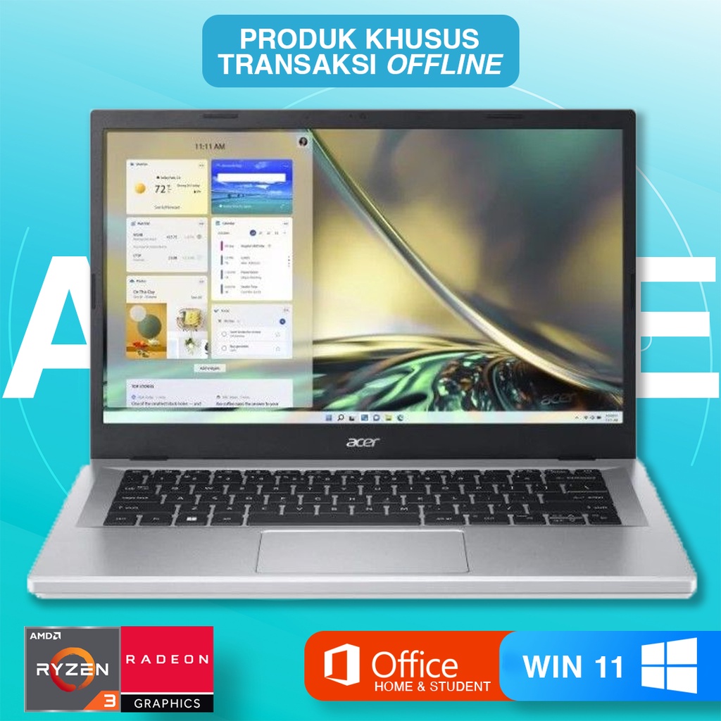 Acer Aspire 3 A314 Ryzen 3-7320U RAM 8GB 512GB SSD Win+OHS (OFFLINE)