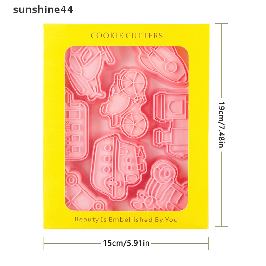 Sunshine 8Pcs Cetakan Biskuit Transportasi Cetakan Kue Kering Cookie Cutters Cake Decorag ID